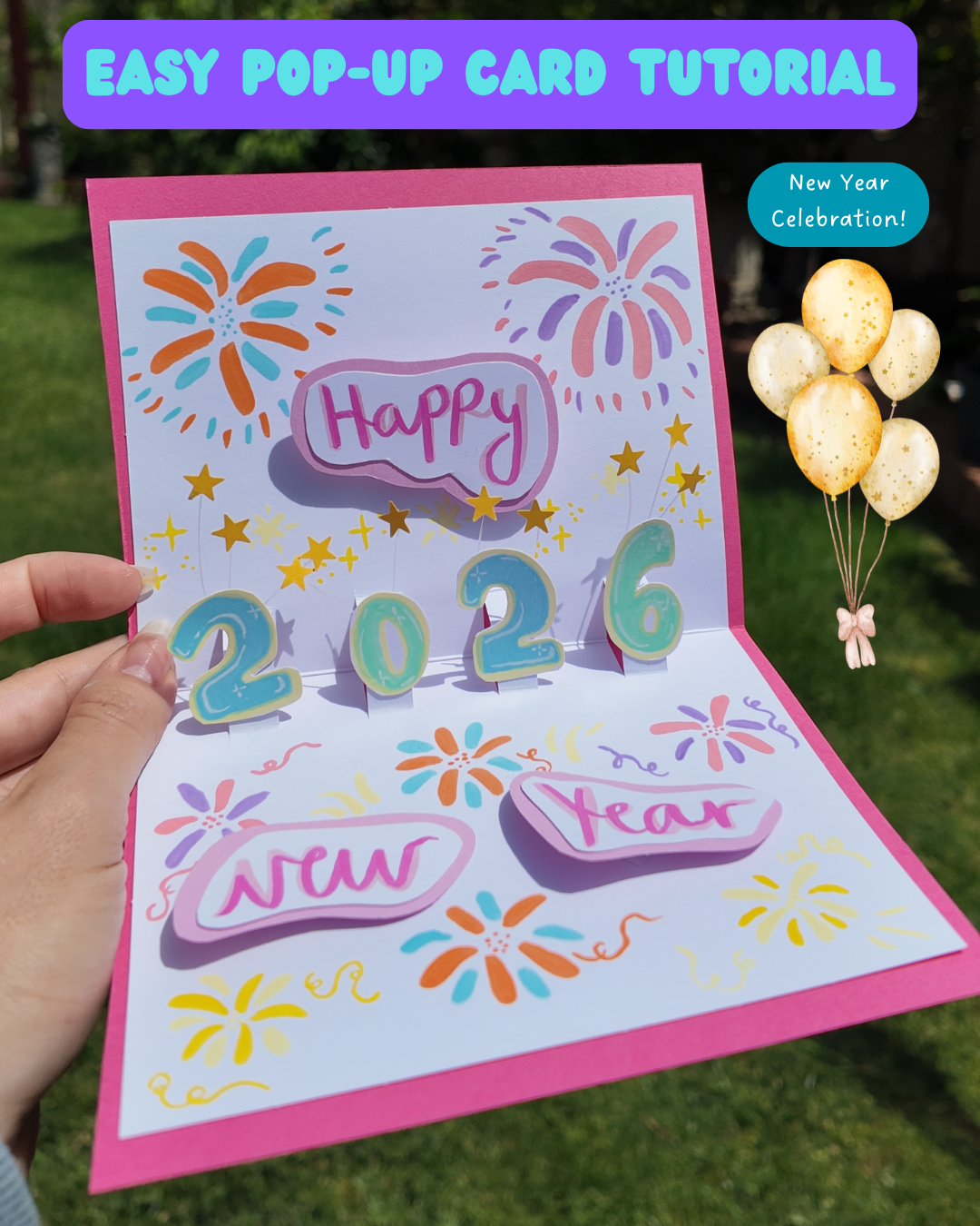 Easy DIY Pop-Up New Year Card for 2026 – Ohuhu