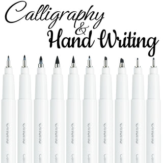 Ohuhu Calligraphy Pens, Brush Chisel Fine 10 Size Tips