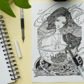 Ohuhu Kohala Liquid Fineliner Drawing Pens,9 Pack