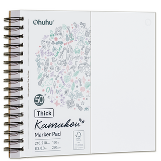 Ohuhu Heavyweight Bleedproof Double-Sided Marker Pad, Spiral-Bound - Kamakou