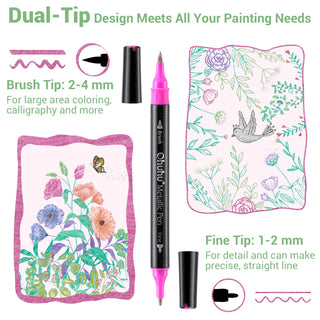 Ohuhu 24 Brush Metallic Markers