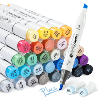 Ohuhu Honolulu Plus Series Supreme Rubber Brush Tip Markers
