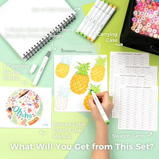 Ohuhu Honolulu 320 Colors Dual Tips Alcohol Art Markers (New Version)