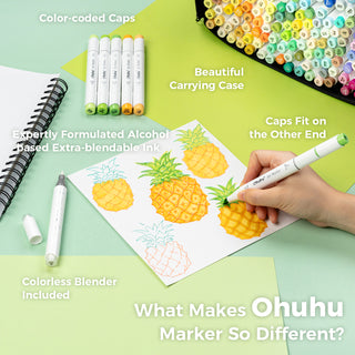 Ohuhu Honolulu 320 Colors Dual Tips Alcohol Art Markers (New Version)