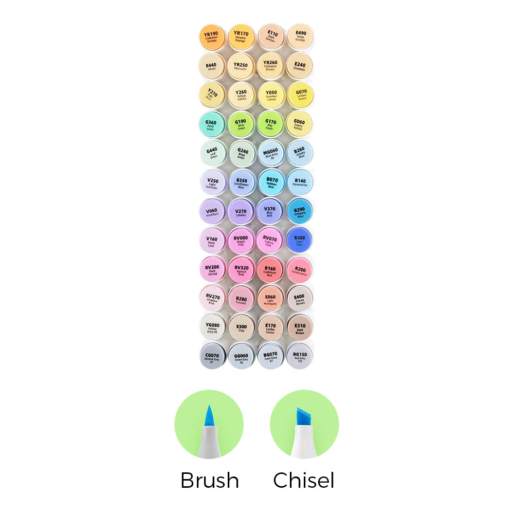 Ohuhu Honolulu 48 Midtone Colors Dual Tips Alcohol Art Markers