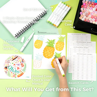 Ohuhu Honolulu 320 Colors Dual Tips Alcohol Art Markers (New Version)