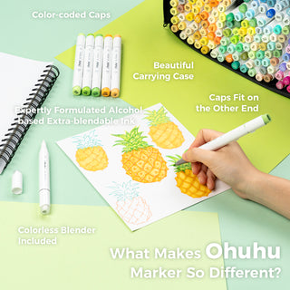 Ohuhu Honolulu 320 Colors Dual Tips Alcohol Art Markers (New Version)