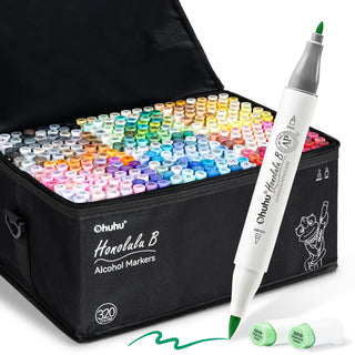 Ohuhu Honolulu 320 Colors Dual Tips Alcohol Art Markers (New Version)