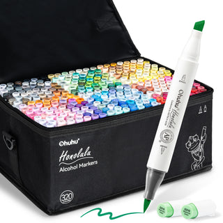 Ohuhu Honolulu 320 Colors Dual Tips Alcohol Art Markers (New Version)
