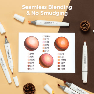 Ohuhu Kaala Five Tones Slim Broad and Fine Dual Tips Alcohol Art Markers