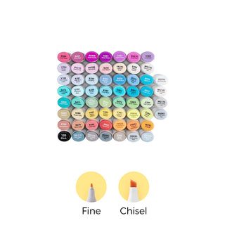 Ohuhu Oahu 60 Colors Dual Tips Alcohol Art Markers, Fine & Chisel