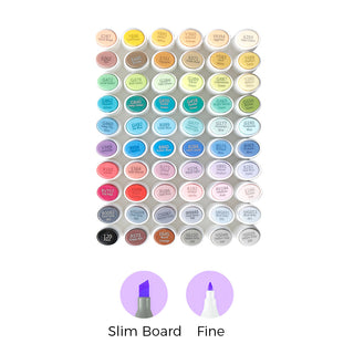 Ohuhu Kaala  Slim Broad and Fine Dual Tips Alcohol Art Markers- 60 Colors Landscape tone