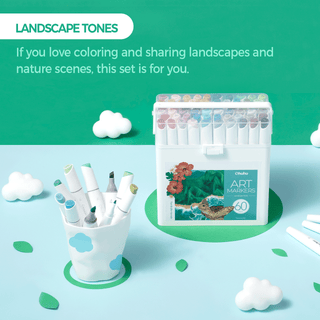 Ohuhu Kaala Five Tones Slim Broad and Fine Dual Tips Alcohol Art Markers