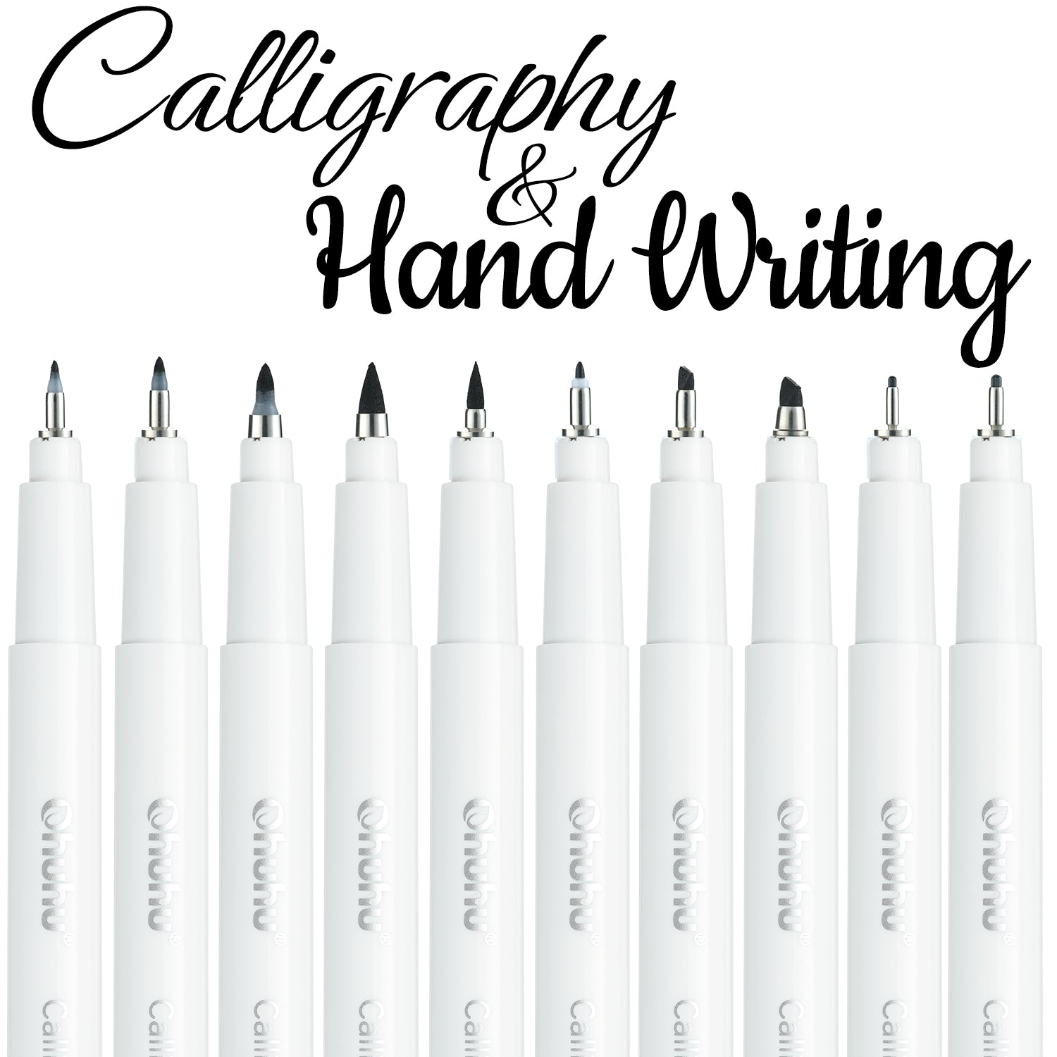 Ohuhu Calligraphy Pens, Brush Chisel Fine 10 Size Tips – ohuhu