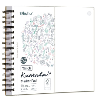 Ohuhu Heavyweight Bleedproof Double-Sided Marker Pad, Spiral-Bound - Kamakou