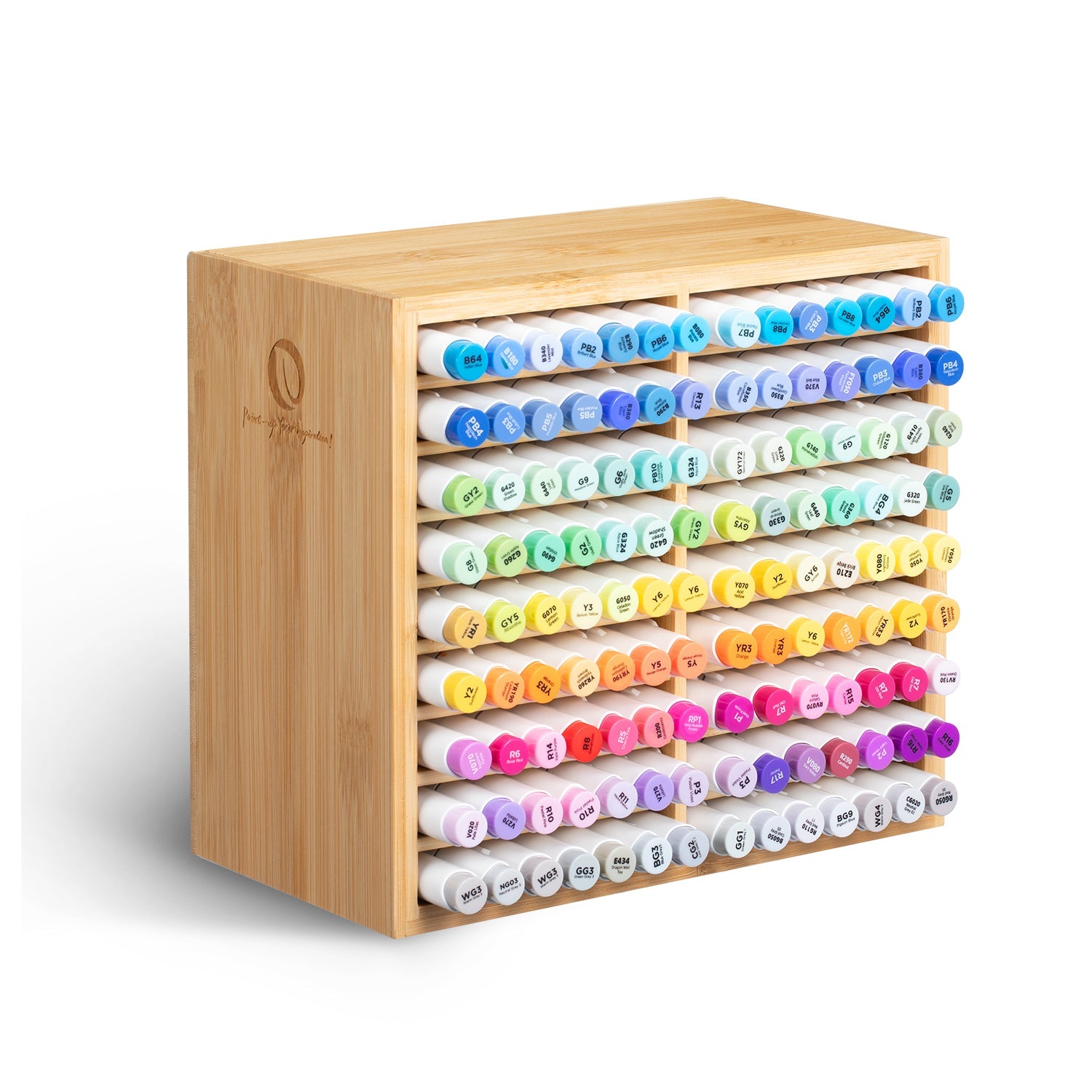  MinBoo Marker Organizer for 144 Markers, Bamboo Art Supply  Storage Organizer Rack, Art Markers Pens Colored Pencils Paint Brushes  Stationary Organizer Holder for Home Classroom Office Desk Decor : Office  Products
