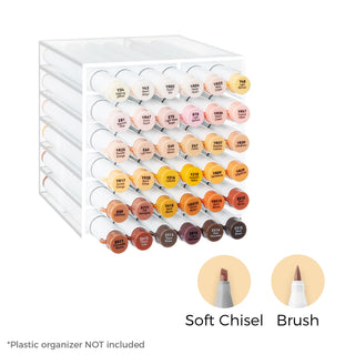 Ohuhu Honolulu² S 36 Skin Tone Colors Dual Tips Alcohol Art Markers, Brush & Soft Chisel
