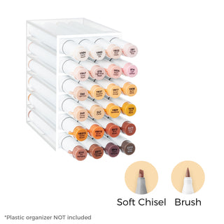 Ohuhu Honolulu² S 24 Skin Tone Colors Dual Tips Alcohol Art Markers, Brush & Soft Chisel
