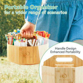 Ohuhu 360° Bamboo Rotating Marker Organizer