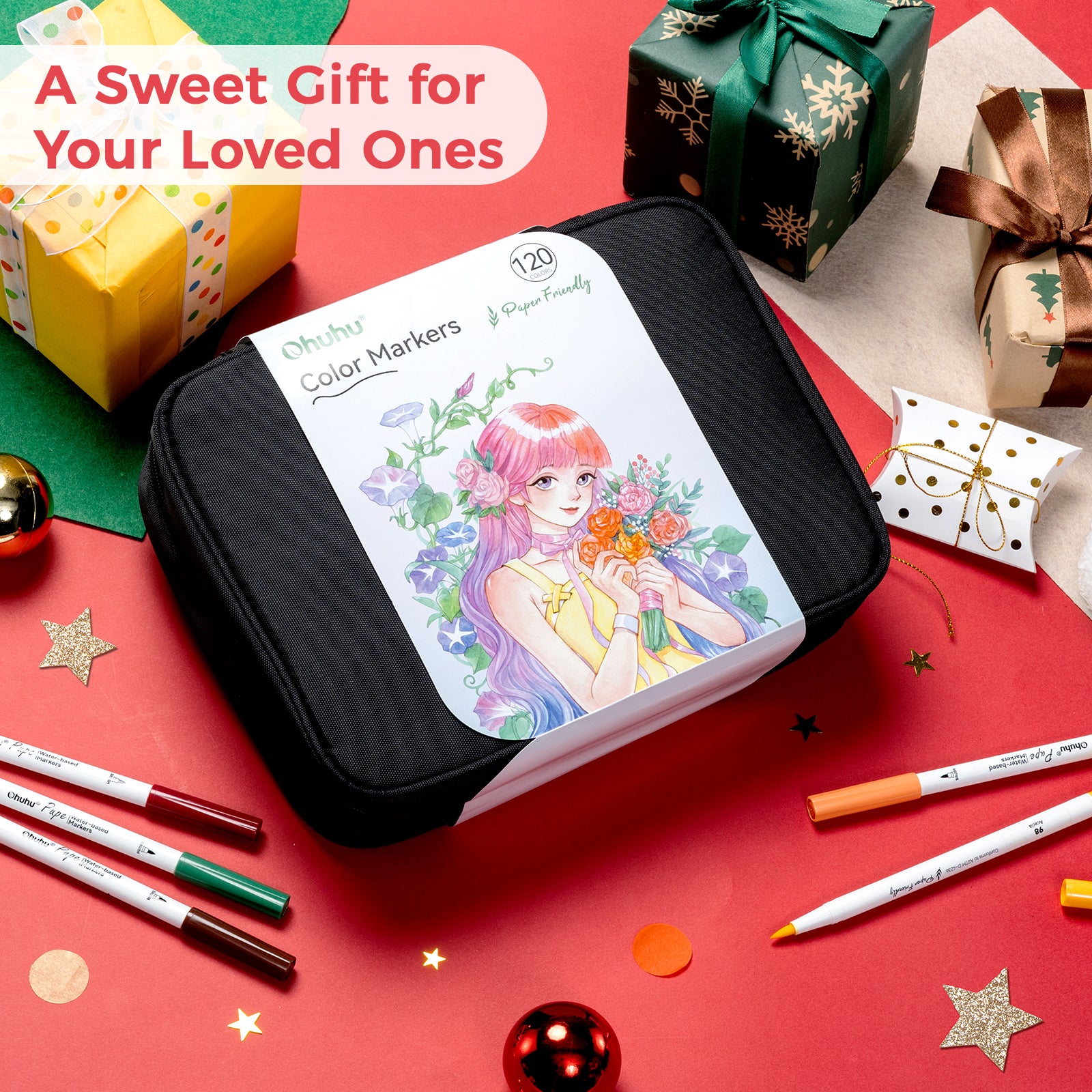 meiling ou✨ Ohuhu Pupe Paper-friendly (No Peeling) Brush and Fineliner Dual Tips 1