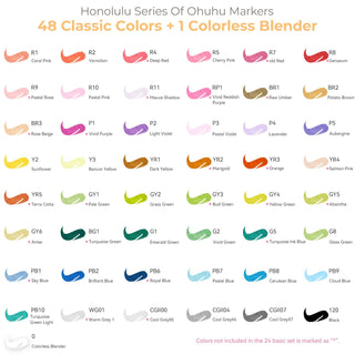 Ohuhu Honolulu 48 Colors Dual Tips Alcohol Art Markers (Brazil Exclusive)