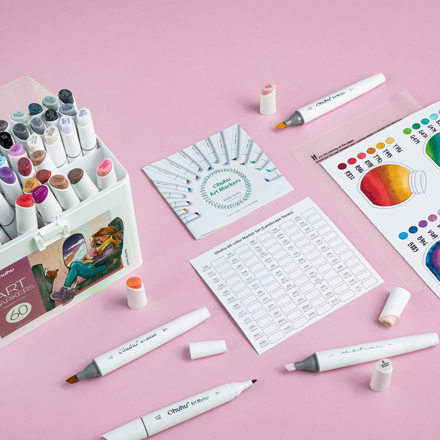  ai-natebok Dual Tip Pens,48 Colors Art Markers Set