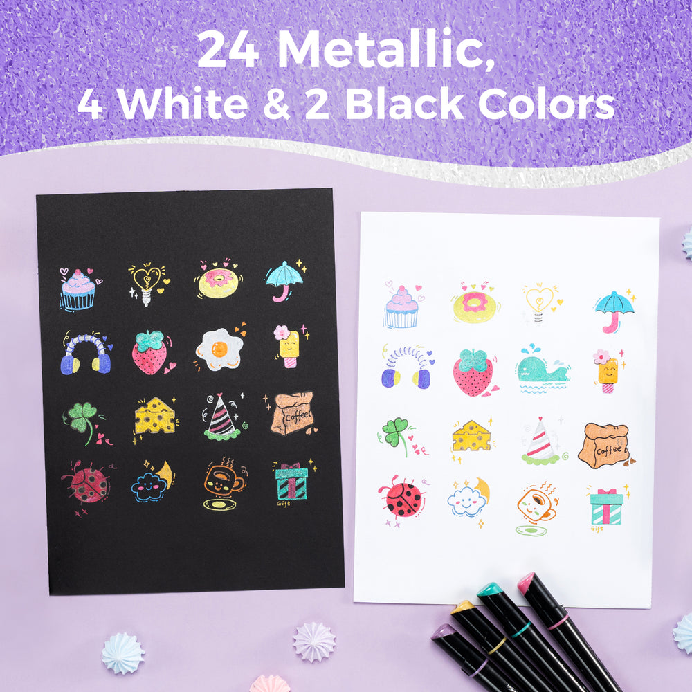 Ohuhu Dual Nib Waterproof Acrylic Pen 30 / 60 / 90 Colors - Kakaako