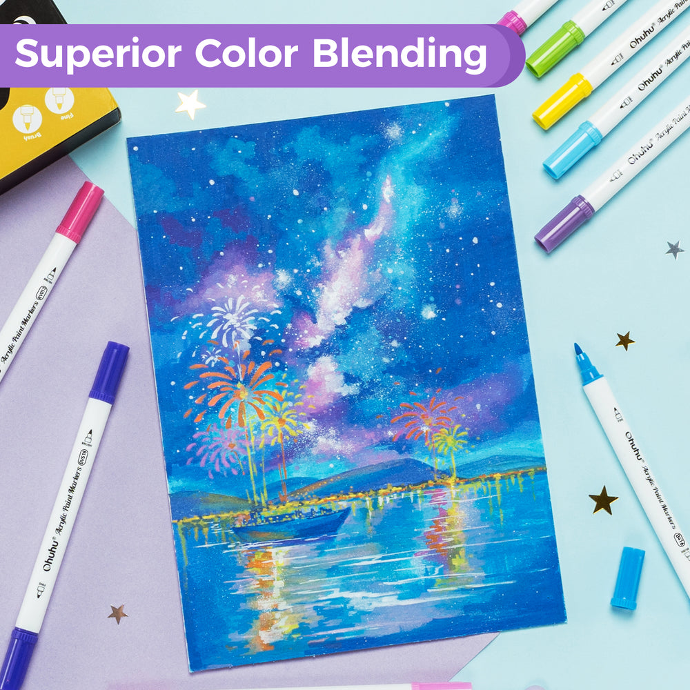 Ohuhu Acrylic Paint Markers Cotton-core 36 Colors - Akaka