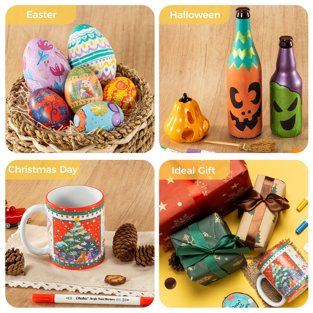 Ohuhu Acrylic Paint Markers Cotton-core 36 Colors - Akaka