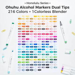 Ohuhu Honolulu 216 Colors Dual Tips Alcohol Art Markers (New Version)