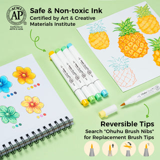 Ohuhu Honolulu² 72 Colors Dual Tips Alcohol Art Markers