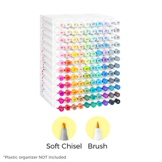 Ohuhu Honolulu² S 120 Basic Colors Dual Tips Alcohol Art Markers, Brush & Soft Chisel