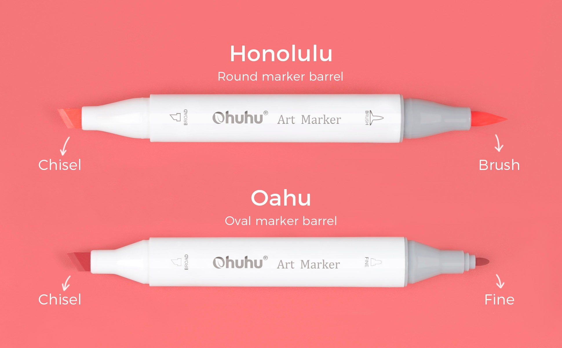 Ohuhu Honolulu 320 Colors Dual Tips Alcohol Art Markers