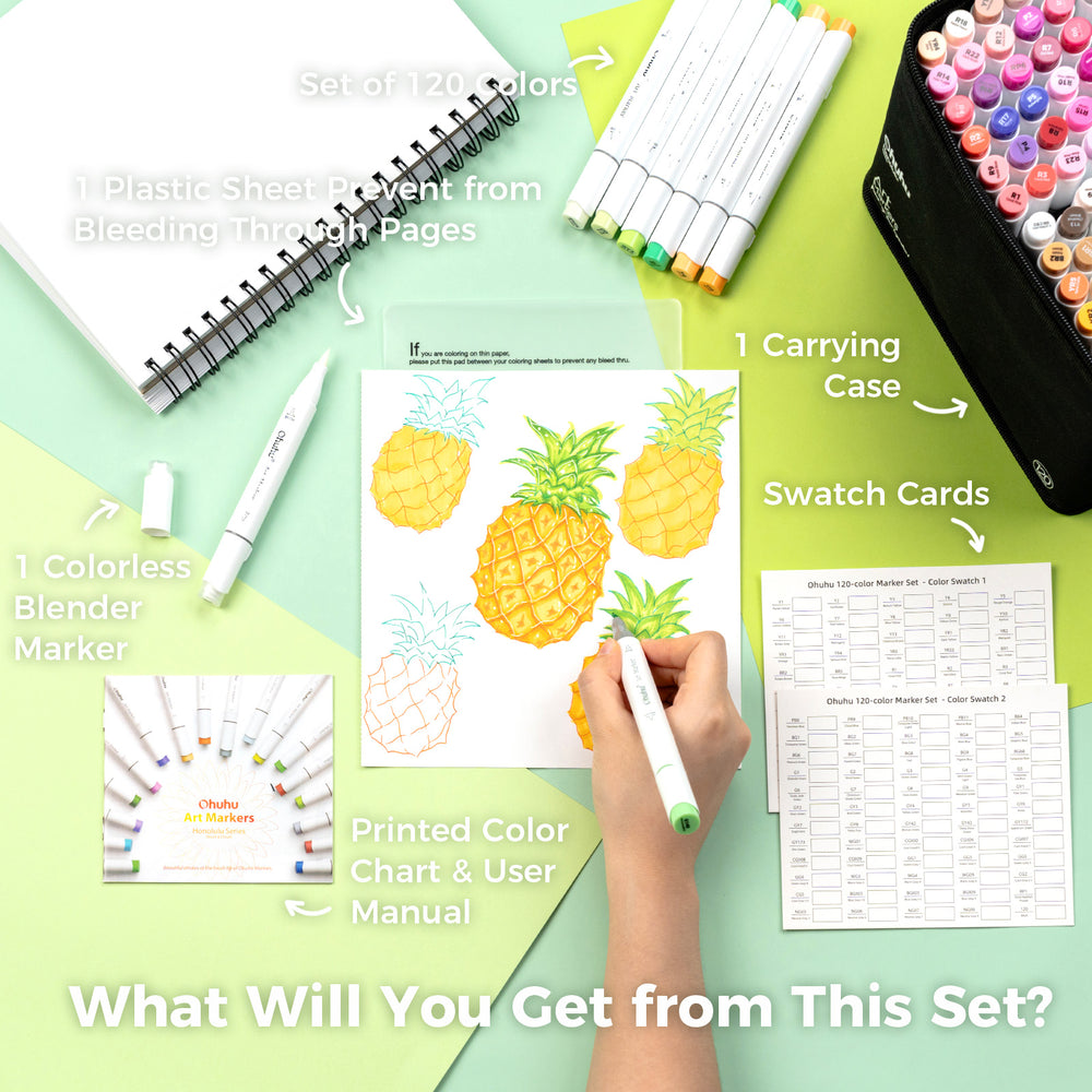 Ohuhu Honolulu Brush Markers - Large Set