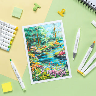 Ohuhu Honolulu 168 Colors Dual Tips Alcohol Art Markers (New Color Codes)