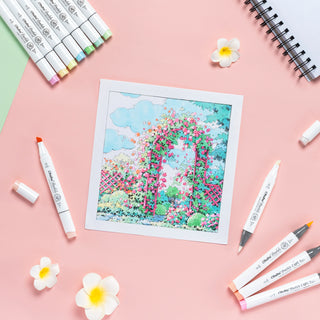 Ohuhu Honolulu 48 Pastel Colors Dual Tips Alcohol Art Markers-Sweetness (New Version)