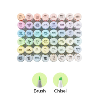 Ohuhu Honolulu New 48 Pastel Colors Dual Tips Alcohol Art Markers - Blossoming