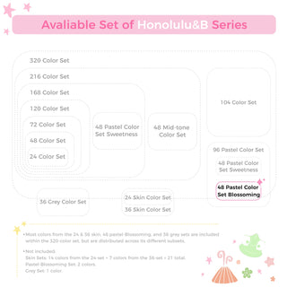 Ohuhu Honolulu New 48 Pastel Colors Dual Tips Alcohol Art Markers - Blossoming