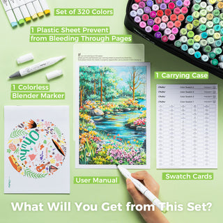 Ohuhu Honolulu 320 Colors Dual Tips Alcohol Art Markers (New Version)