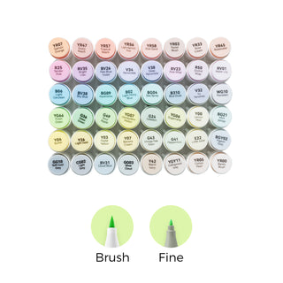 Ohuhu Honolulu 48 Pastel Colors Dual Tips Alcohol Art Markers-Sweetness (New Version)