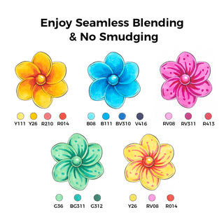Ohuhu Honolulu 24 Basic Colors Dual Tips Alcohol Art Markers (New Color Codes)