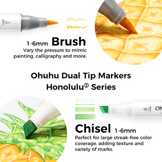 Ohuhu Honolulu² 72 Colors Dual Tips Alcohol Art Markers