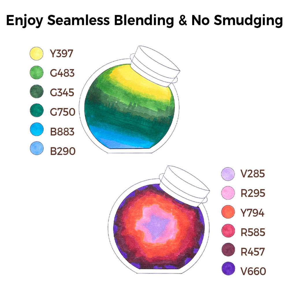 Ohuhu Kaala Five Tones Slim Broad and Fine Dual Tips Alcohol Art Markers