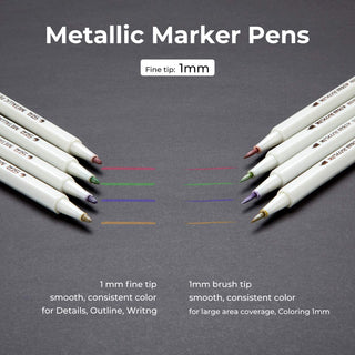 Ohuhu Metallic Marker Pens, Fine Tip