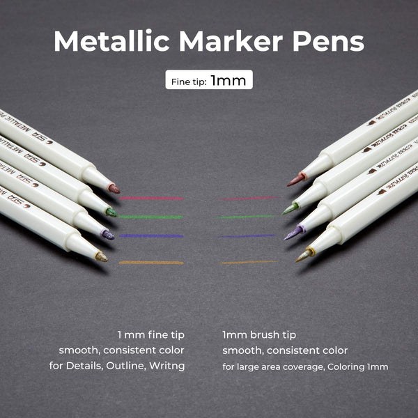 Ohuhu Medium Tip Metallic Acrylic Markers (Set of 18) - Hadafy