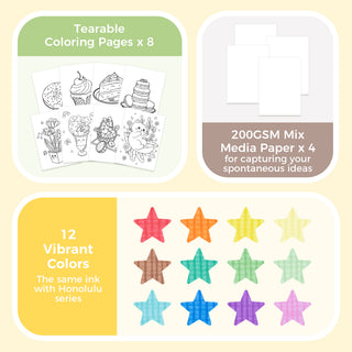 Ohuhu 12 Colors Mini Alcohol Markers Brush Tip - Nalu Travel Coloring Kit