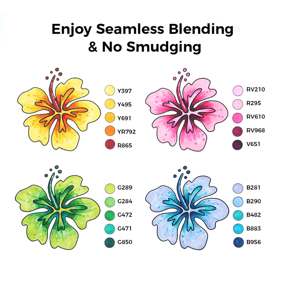 Ohuhu Oahu 100 Colors Dual Tips Alcohol Art Markers, Fine & Chisel