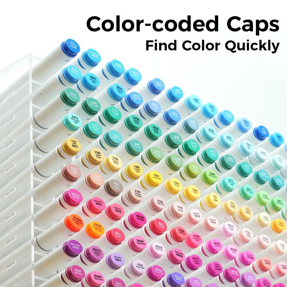 Ohuhu Oahu 200 Colors Dual Tips Alcohol Art Markers, Fine & Chisel