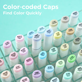 Ohuhu Oahu 48 Pastel Colors Dual Tips Alcohol Art Markers, Fine & Chisel (US Exclusive)