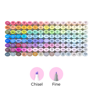 Ohuhu Oahu New 120 Colors Dual Tips Alcohol Art Markers, Fine & Chisel (New Color Codes)